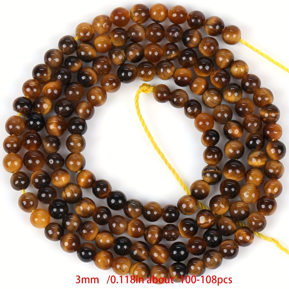 Cuentas separadoras de piedra natural de 3 mm para hacer joyería, amatista, cuarzo rosa, turquesa, ágata