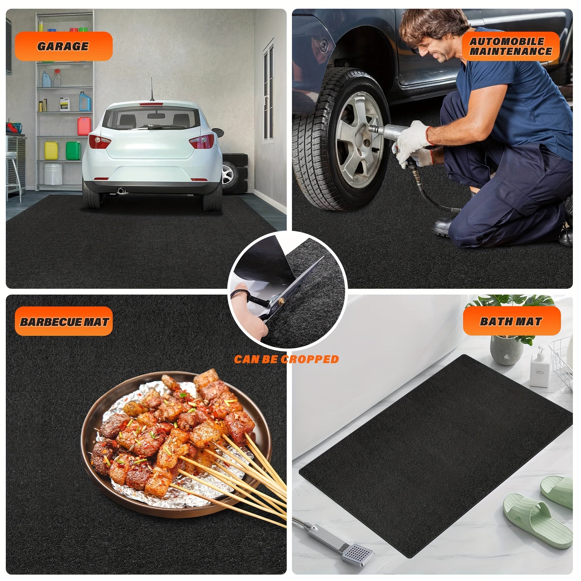 Large Waterproof Garage Carpet Rug Non-Slip Spill Protection Washable