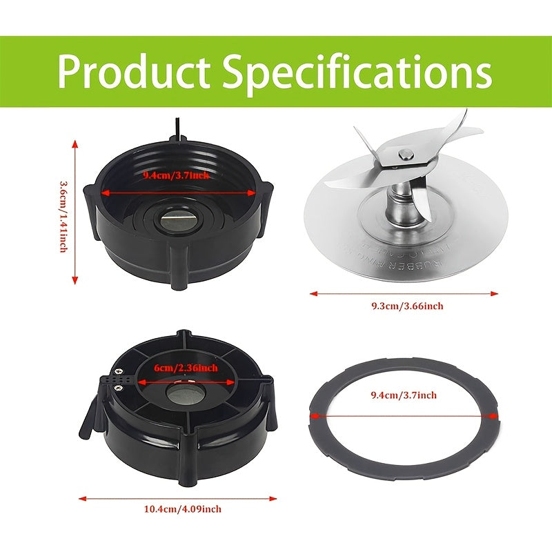 Blender Replacement Blade and Parts Set with Jar Base Cap and Rubber O-Ring Gasket