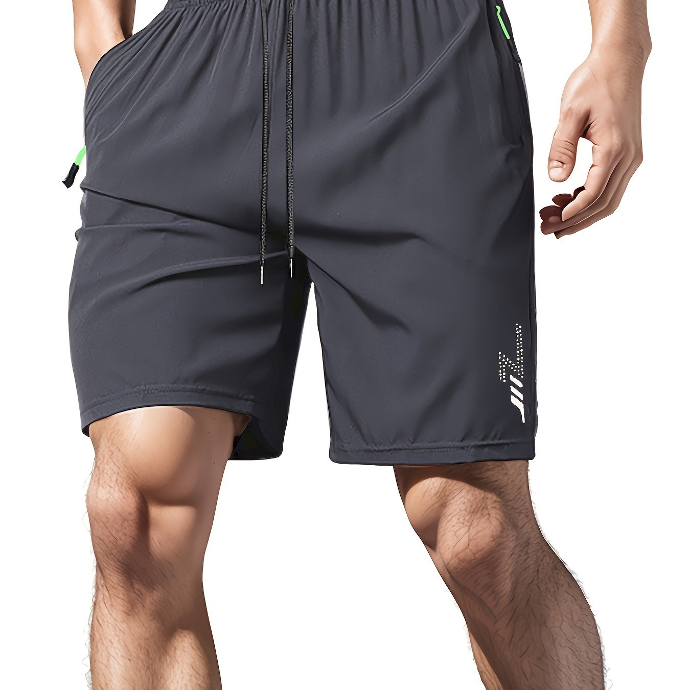 Yozgi mashg'ulotlar uchun elastik belga ega tez quriydigan erkaklar shortlari.