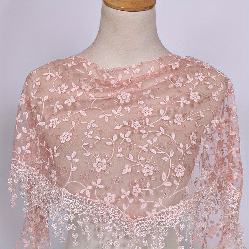 Women's Lace Triangle Veil and Scarf Set for Church Chapel Mantilla Style