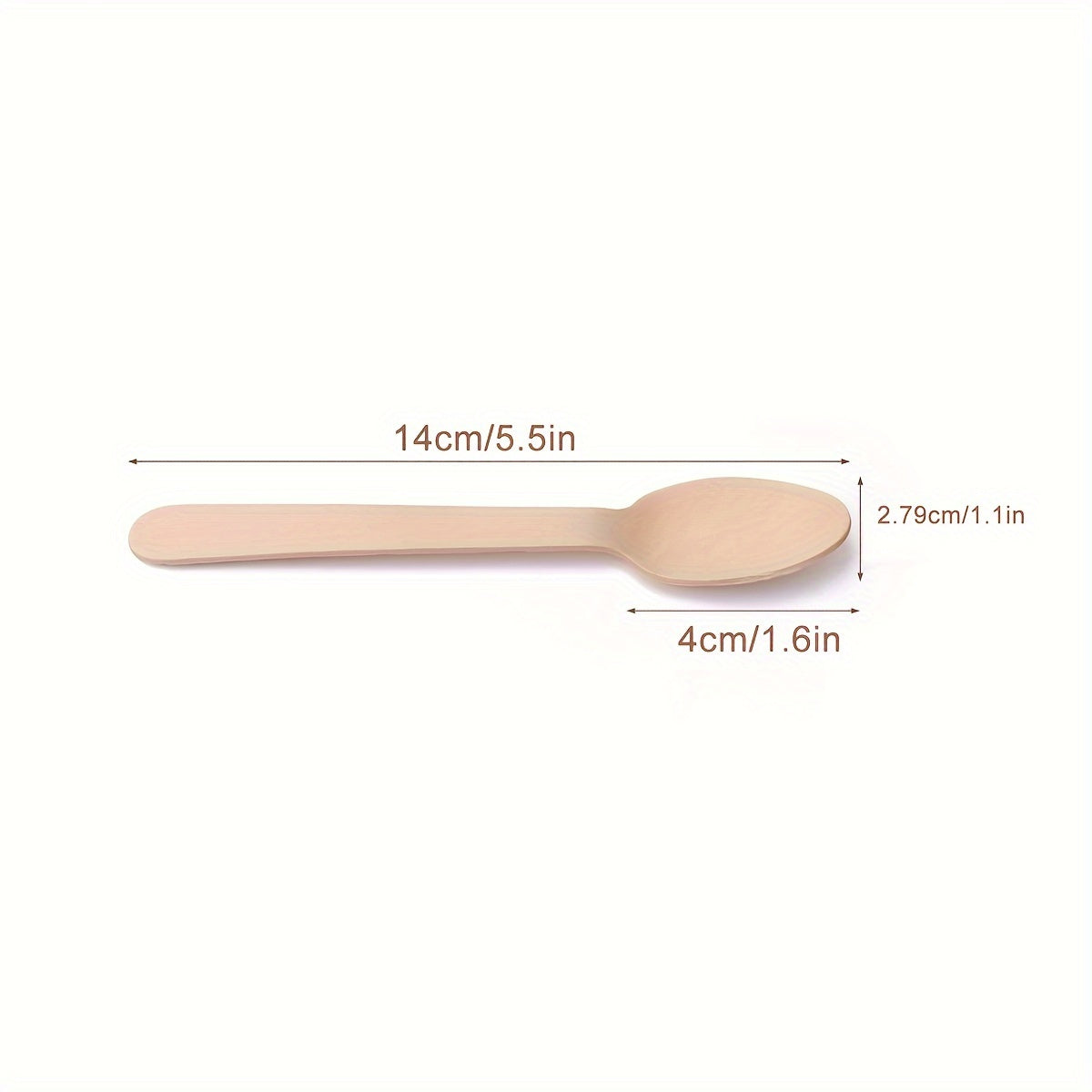 Premium Bamboo Mini Spoons for Hot Chocolate Serving, Pack of 50 or 100