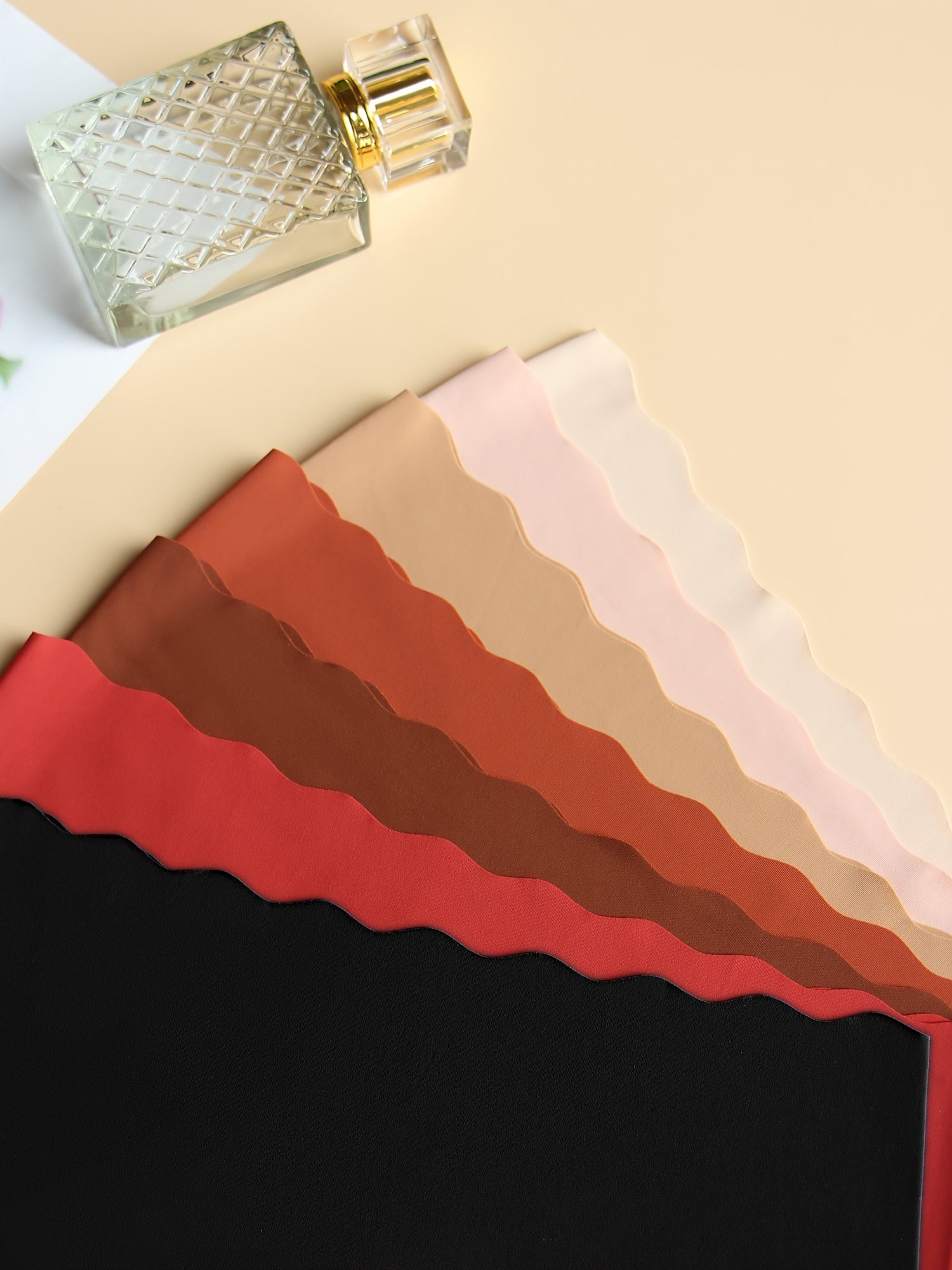 Set of 7 Women's Mid-Rise Hipster Panties with Wavy Edges and Butterfly Pattern in Soft Polyamide