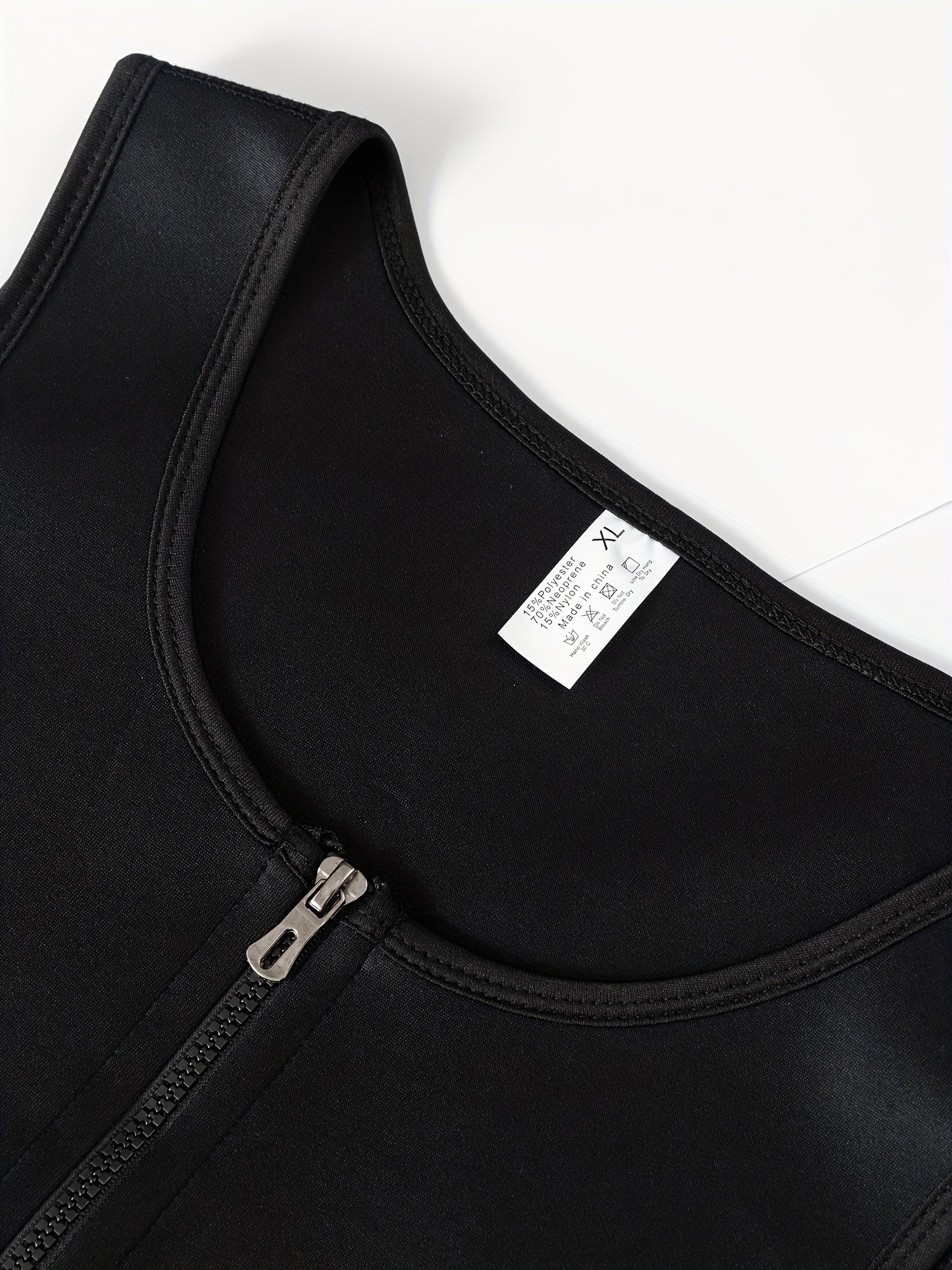 Men's Sleeveless Workout Tank Top with Zip-Up Design and Waist Trainer for Running and Fitness