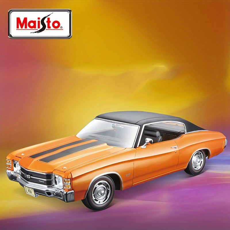 Collectible Diecast 1:18 Scale Car Model in Orange and Black Stripes