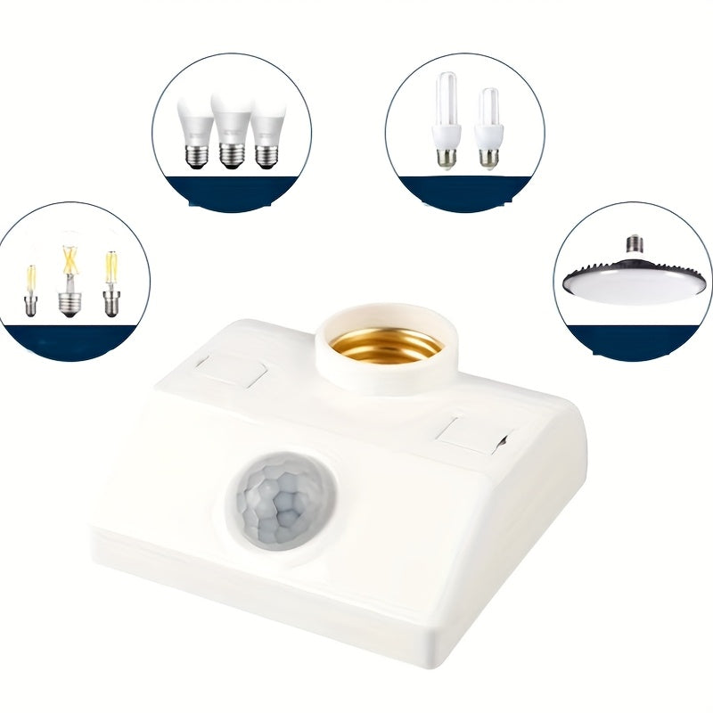 Светильник с датчиком движения LED с PIR-инфракрасным датчиком человеческого тела, цоколь E27, белый, 50 Вт