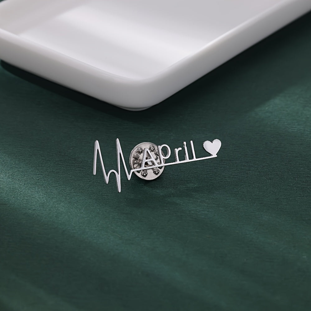 Stainless Steel Stethoscope Brooch with Pet and Heart Wings for Men Women Gift