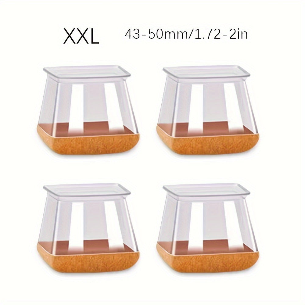 "Stul oyoqlari uchun silikon anti-slip ovoz o'chiruvchi mato o'ralari - 4-dona kvadrat qoplamalar aralash ranglarda, yog'och va plitka yuzalarida polni himoya qilish uchun 360° o'ralgan dizayn"