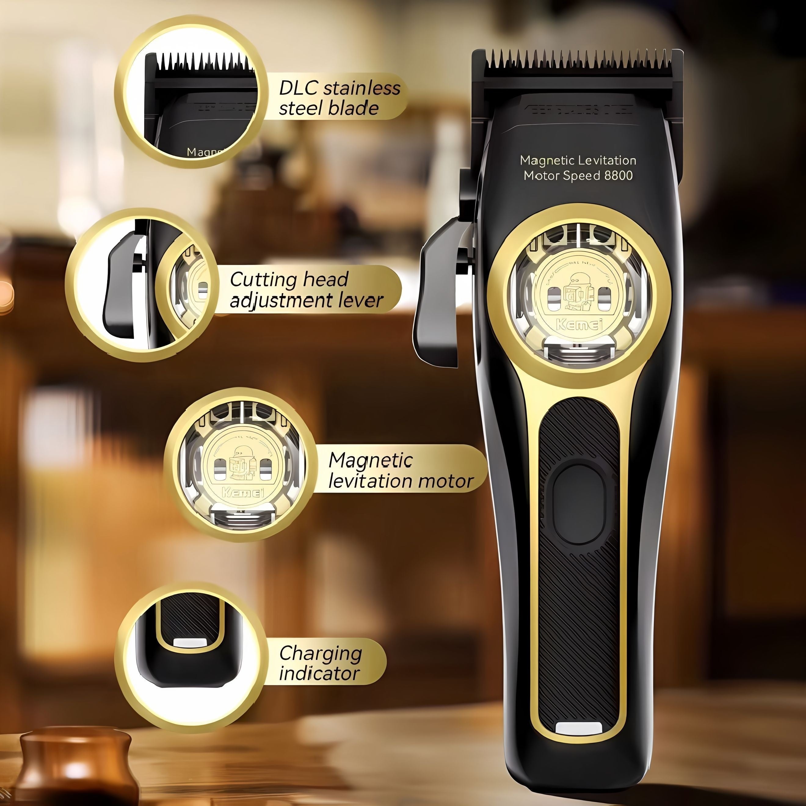 Cordless Hair Clippers 2373 with Magnetic Motor USB Rechargeable Quiet Operation