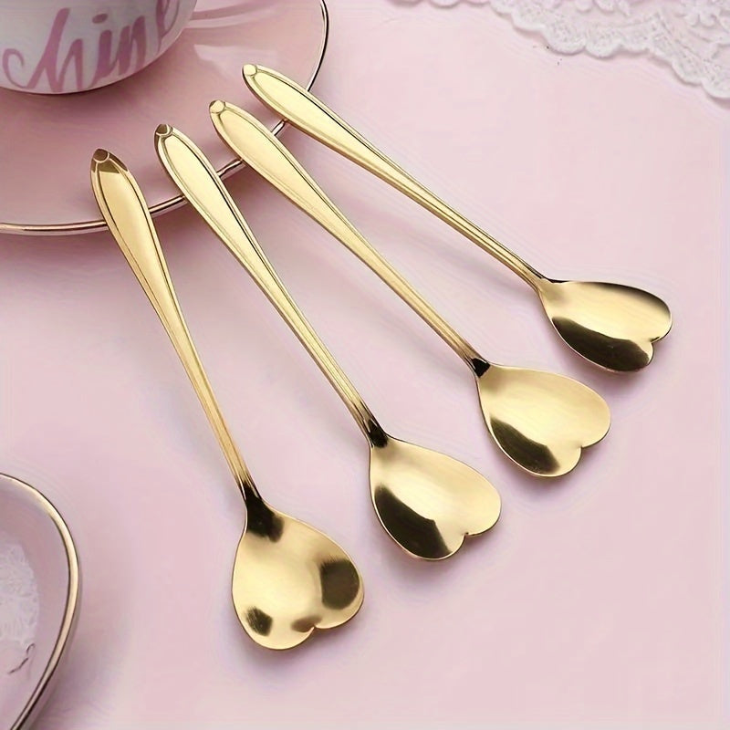 Heart-Shaped Stainless Steel Spoon Set for Holiday and Daily Use