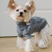 Knit Dog Hoodie with Floral Design All-Season Pullover for Small to Large Breeds