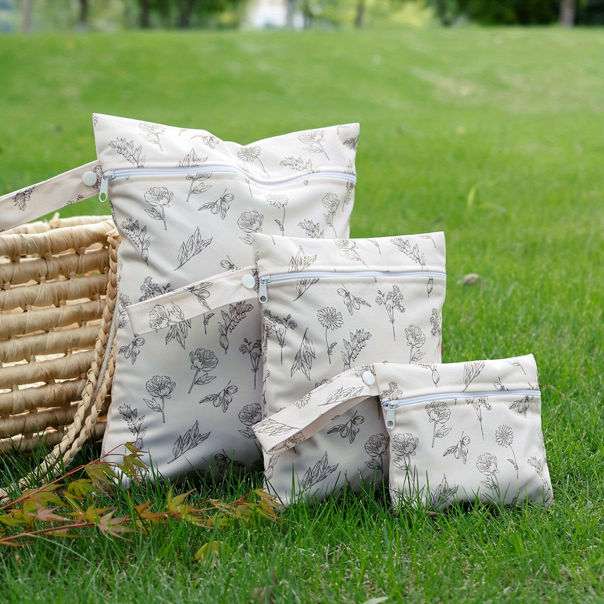 Set of Three Waterproof Washable Travel Bags for Beach, Pool, and Gym