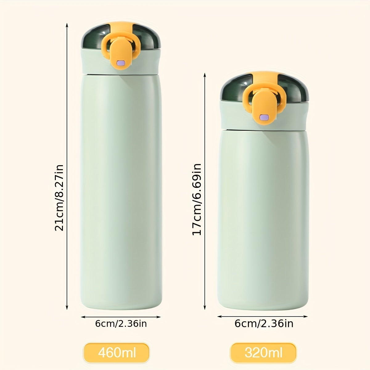 Stainless Steel Water Bottle 320ml Vacuum Insulated Leak Proof with Straw