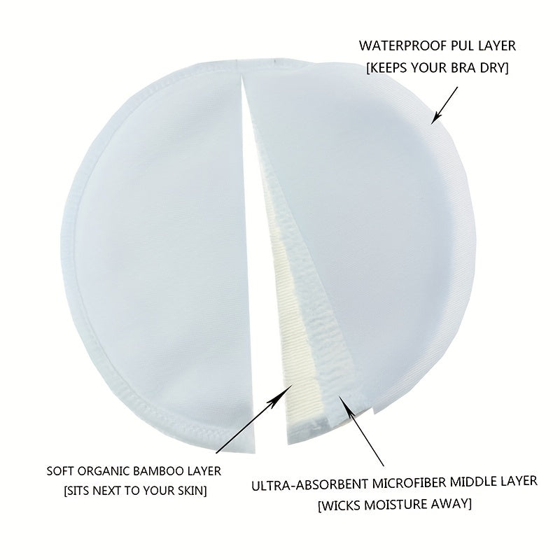 Large Organic Bamboo Nursing Pads Set 10 Washable Breast Pads with Wet Bag