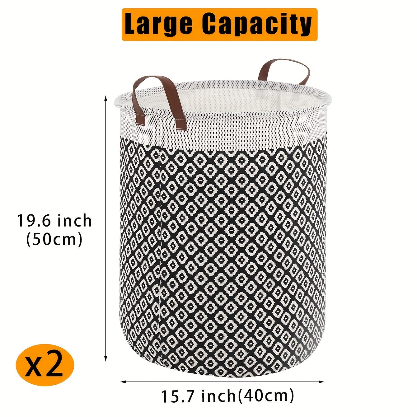 Large Waterproof Collapsible Laundry Basket with Handles for Dorms and Home Storage