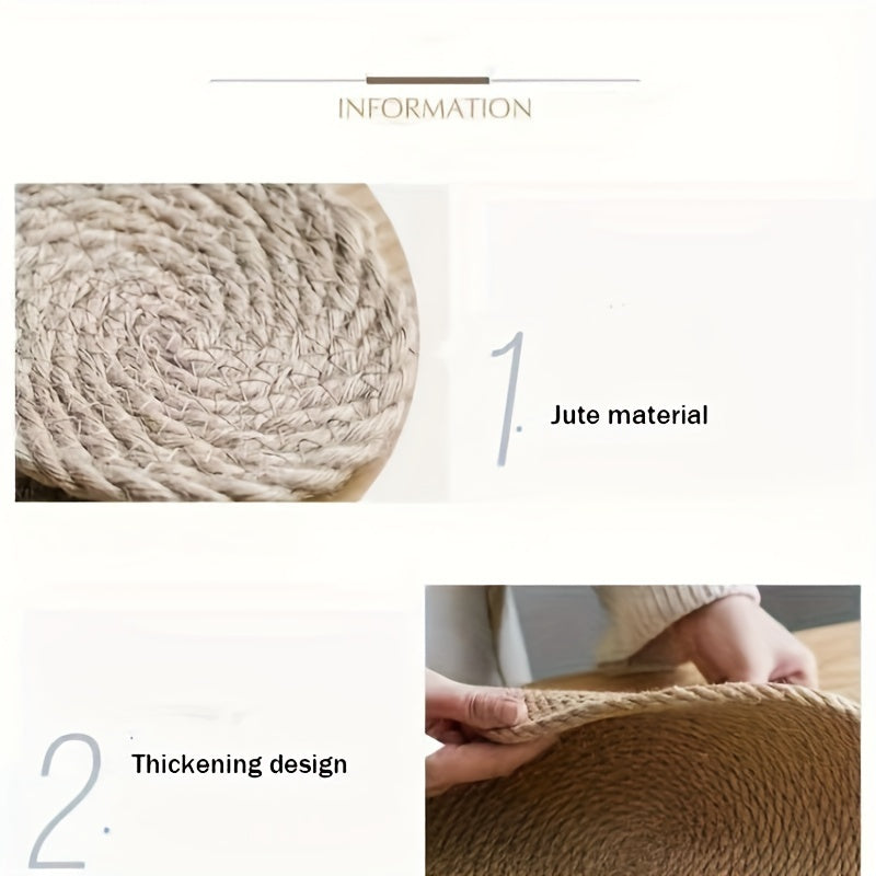 Japanese-Style Jute Placemat for Dining Table Insulation Bowl Pot Holder Coaster