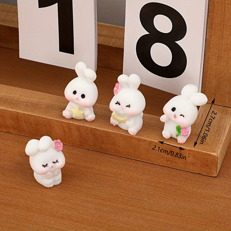 4 ta chiroyli quyon resin panel bezaklari mini avtomobil dekoratsiyasi to'plami