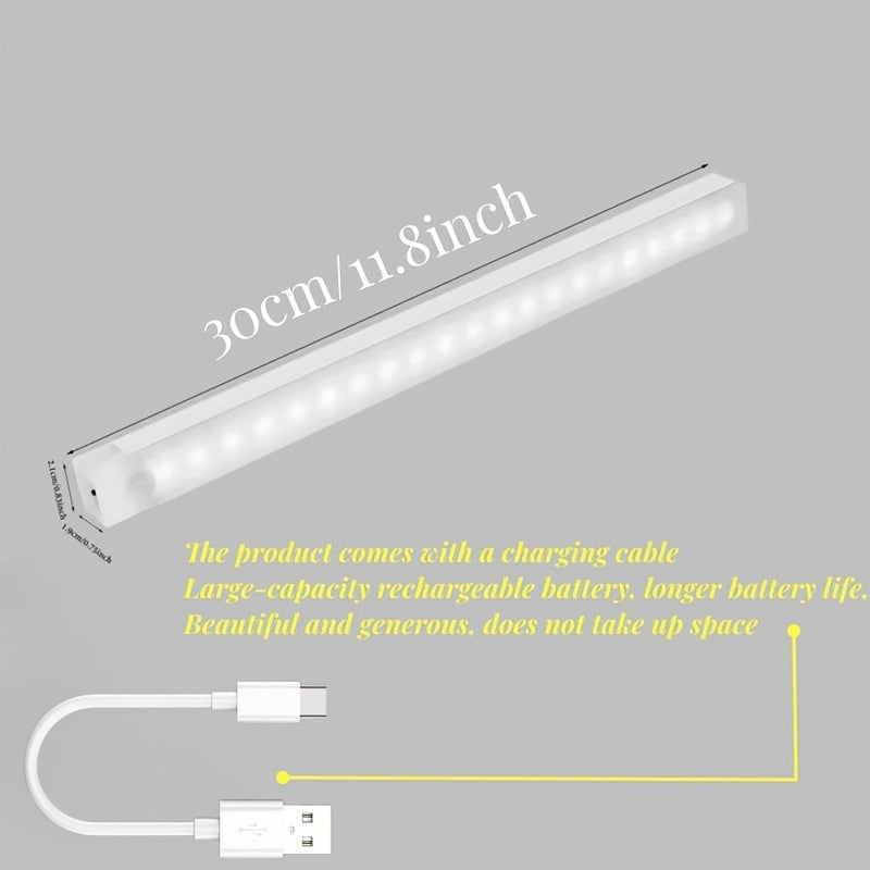 LED Motion Sensor Cabinet Light Wireless Rechargeable Under Counter Closet Night Lighting