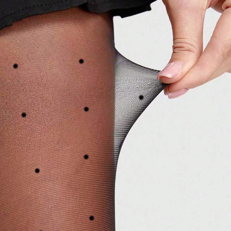 Teen Sheer Heart Pattern Thigh High Pantyhose All-Season Woven Fabric