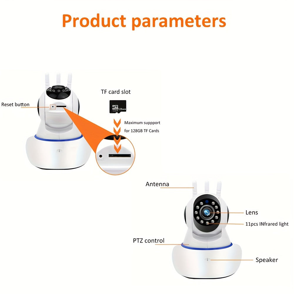 Wireless Security Camera 1080p Full HD Night Vision Motion Detection WiFi Smartphone