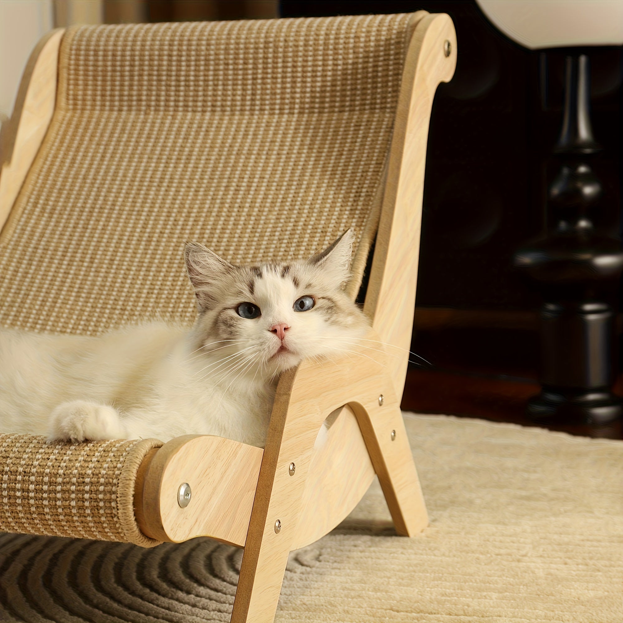 Cat Lounge Chair for Cats and Dogs Made of Linen Detachable Pet Furniture