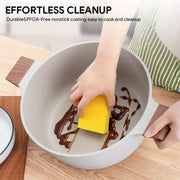 6QT Aluminum Ceramic Casserole Pot with Glass Lid Nonstick Induction Compatible