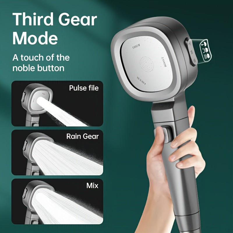 Qo‘l shower boshligi 4 ta purkash naqshlari bilan devorga o‘rnatiladigan suv to‘xtatuvchi kuchli purkash tizimi