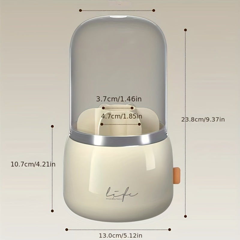 Прозрачная вращающаяся на 360° коробка-органайзер для косметических кистей для туалетного столика