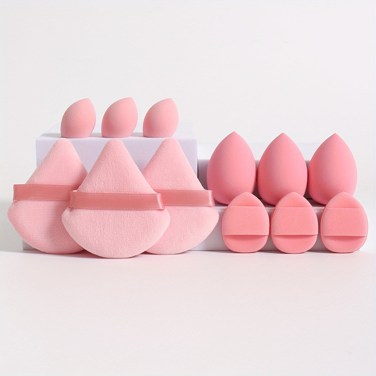 12-Piece Makeup Sponge Set Latex-Free for Foundation Contouring Highlighting Blending