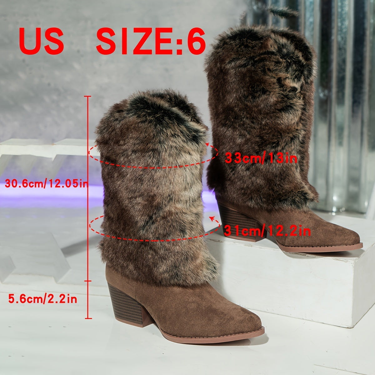 Women's Faux Fur Winter Boots Fall Autumn Warm Footwear