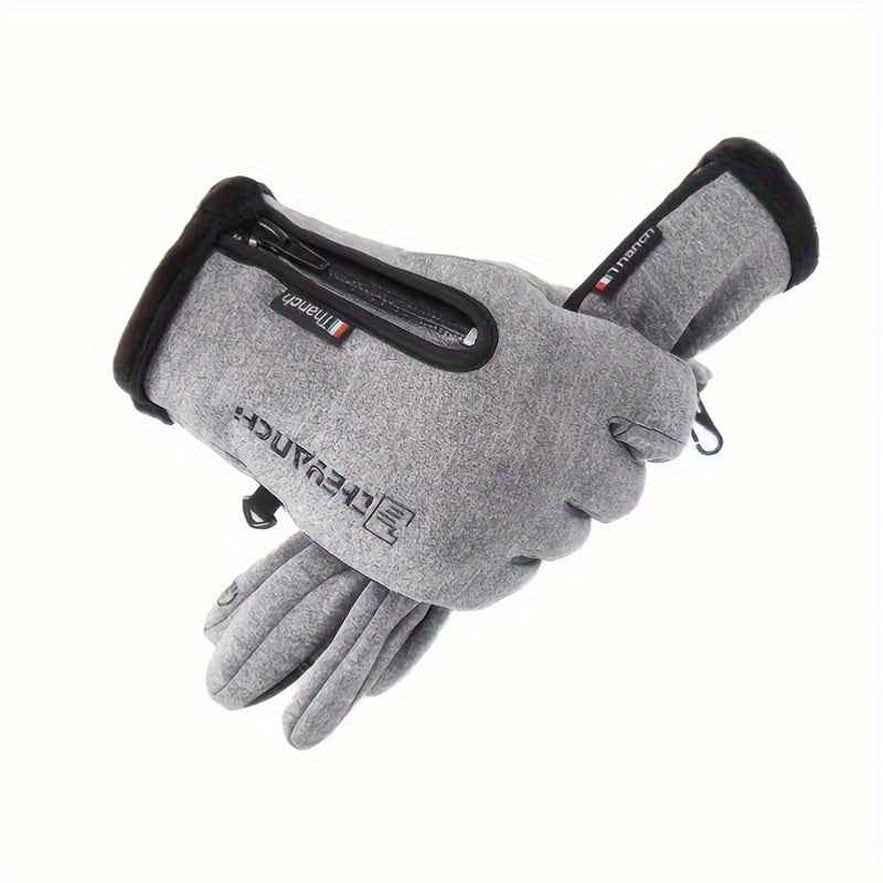 Women's Men Touchscreen Gloves Winter Cycling Outdoor Sports Warm Zipper Motorcycle Gloves