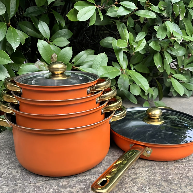 12-Piece Stainless Steel Cookware Set Induction Compatible Pots and Lids