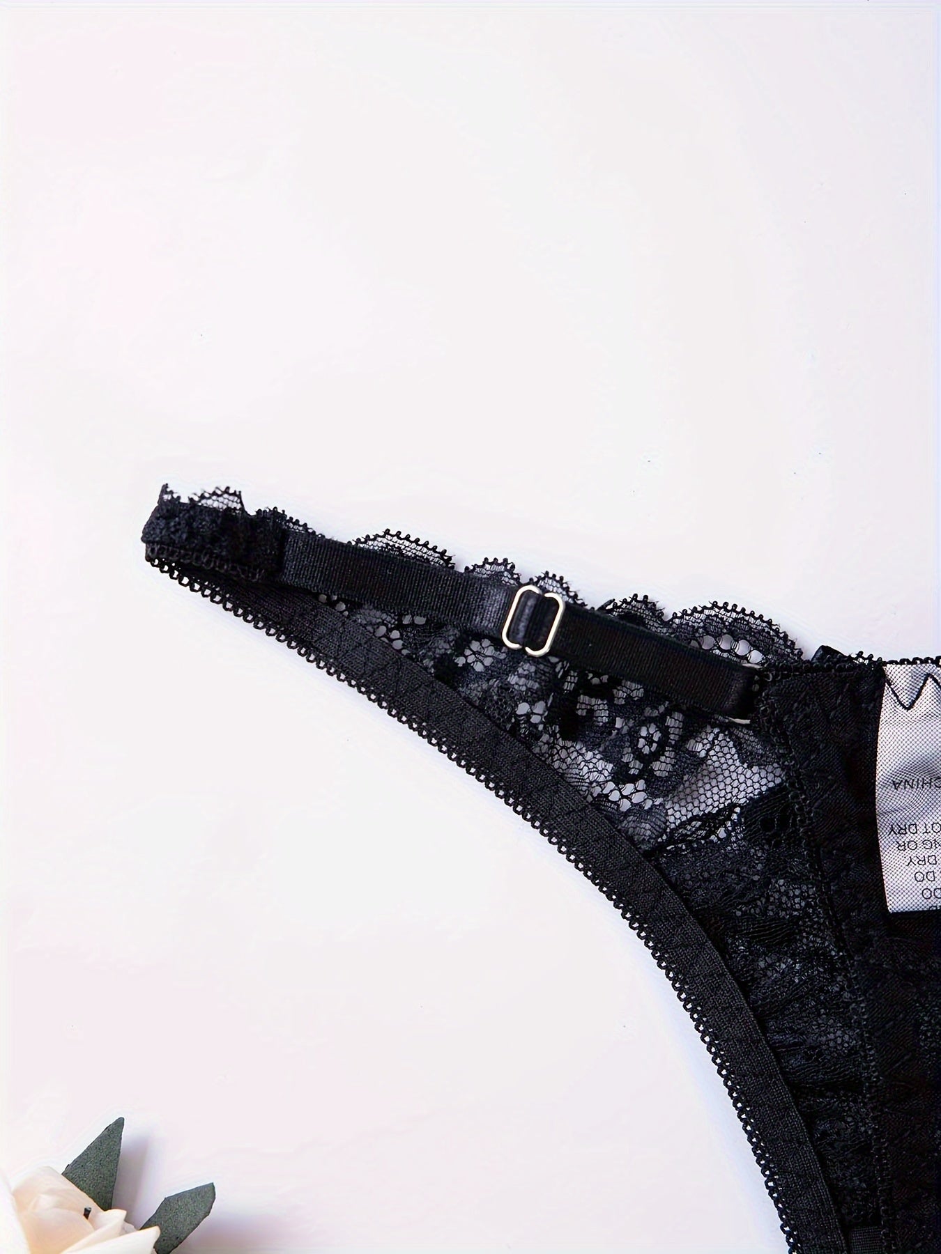 Women's Floral Lace Thongs and Low Waist Bow Tie Panties Lingerie