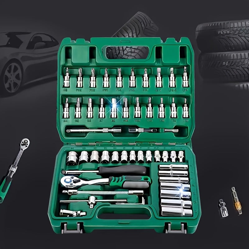 Juego de herramientas de reparación automotriz de 53 piezas para coches, motocicletas y vehículos eléctricos