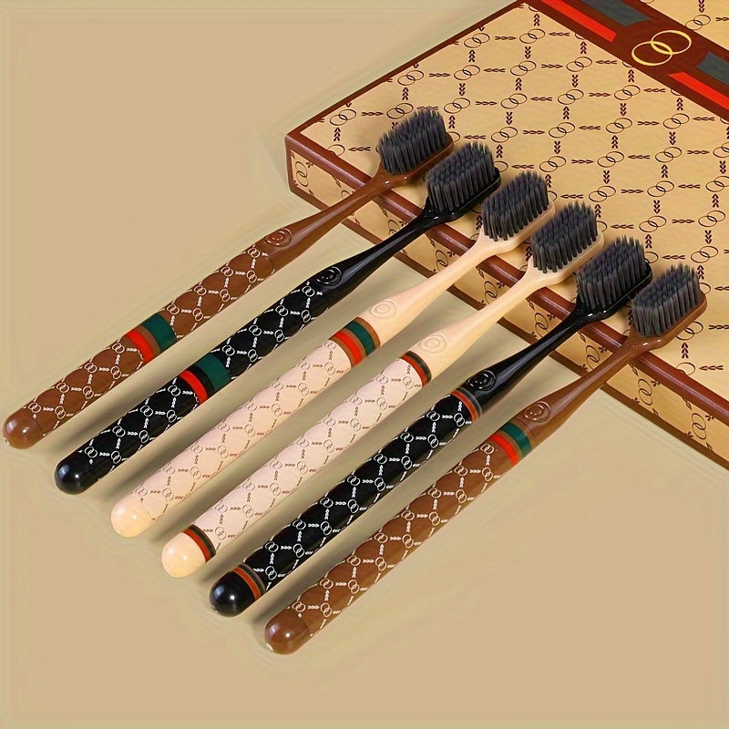 6-Pack Soft Bristle Toothbrush Set for Adults Travel and Home Oral Care