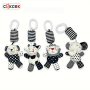 Baby Black and White Wind Chime Bed Decor for Newborns Car Pendant Plush Rattle Visual Training Bell