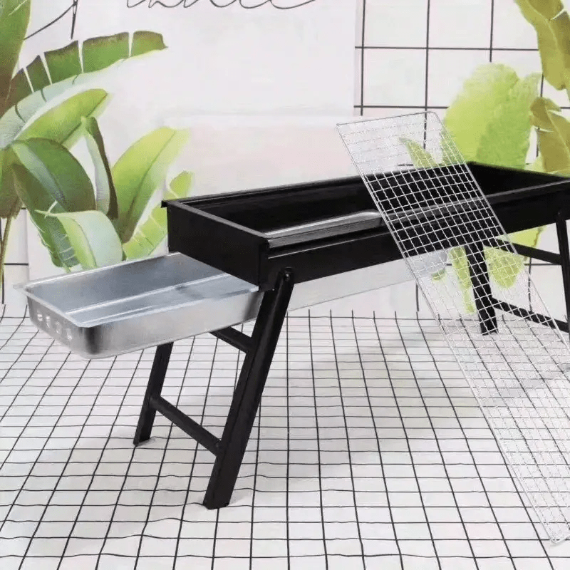 Foldable stainless steel grill for outdoor BBQ camping picnics modern durable design