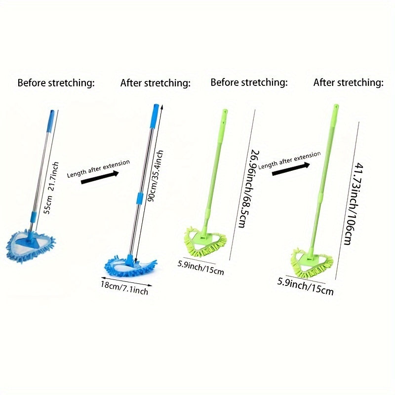 Extendable Mop with Resin Head for Floor, Toilet, and Air Conditioner Cleaning