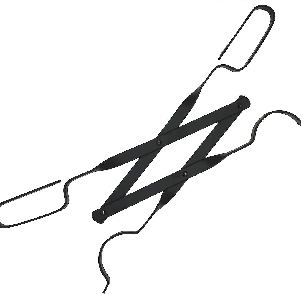 Durable Forged Iron Fire Tongs Log Grabber for Fireplace and Camping