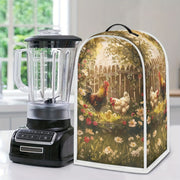 Foldable Kitchen Appliance Cover with Top Handle Daisy Rooster Pattern Small Food Processor Protector