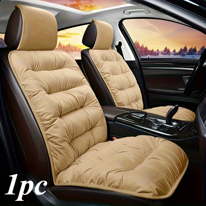 Universal Winter Plush Car Seat Cushion with Backrest Red Black