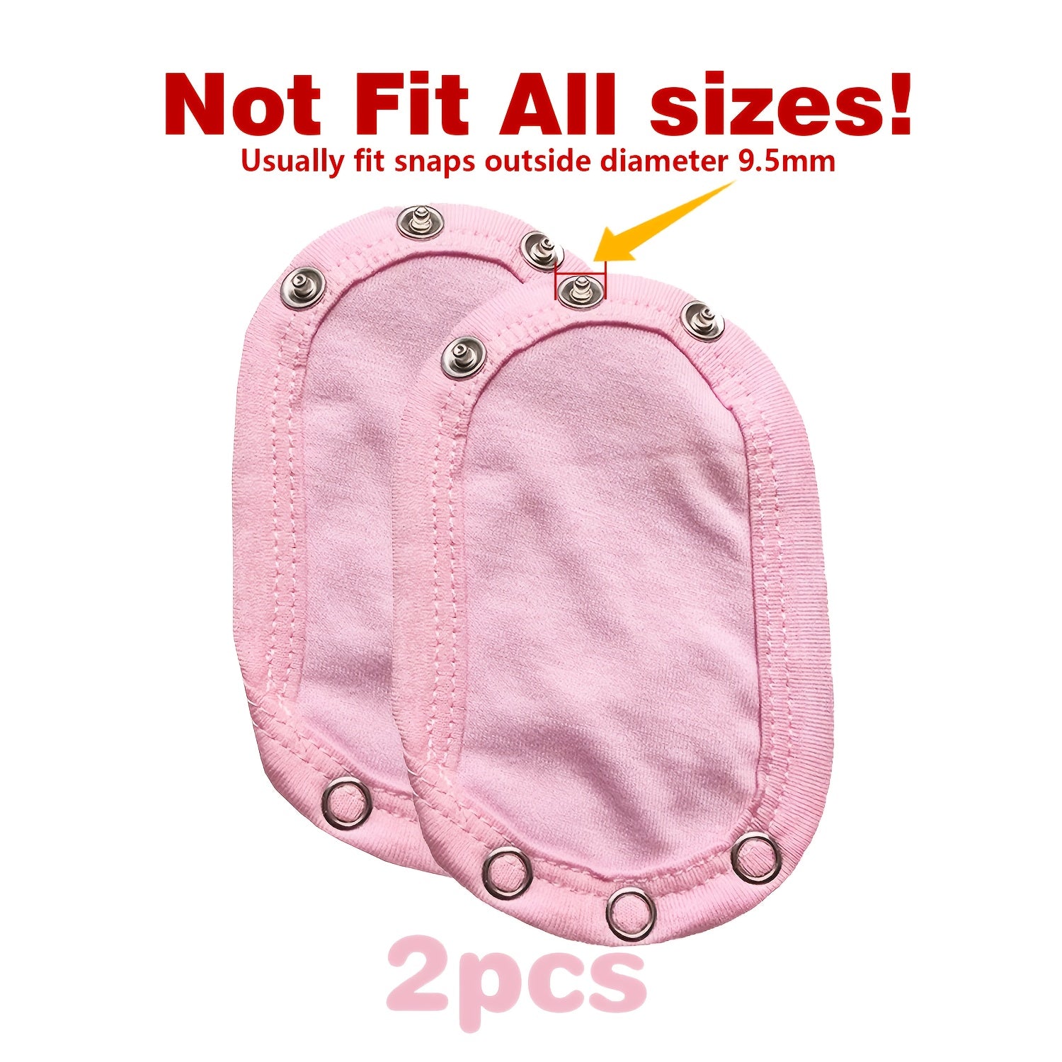 Baby Romper Extenders Set of 2 or 4 for Small Children White Pink Polyester