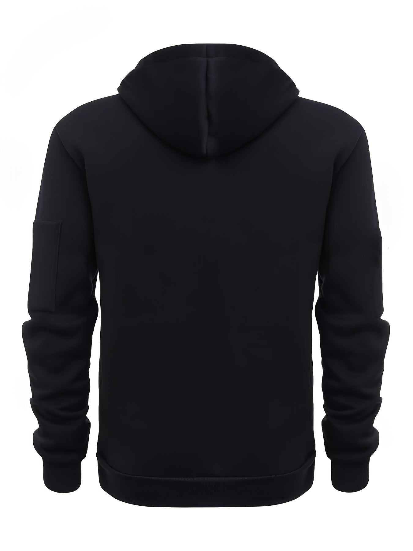 Plus Size Men's Solid Color Hoodie with Kangaroo Pocket and Half-Zip for Autumn Winter
