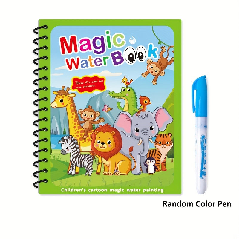 Water Drawing Book for Kids 3 Plus Reusable Water Pad with Water Pen in Multiple Colors