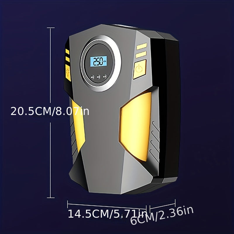 Portable 12V Car Tire Inflator with Digital Display and Multi-Function