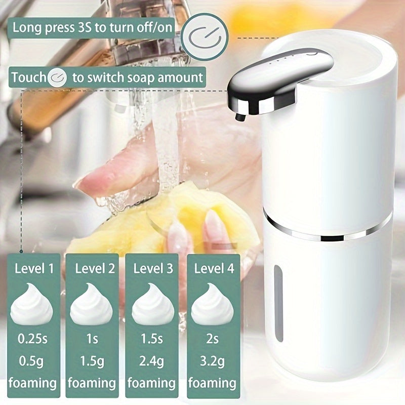 Wall-Mounted 380ml Touchless Soap Dispenser with USB Rechargeable Battery and Multi-Level Foaming