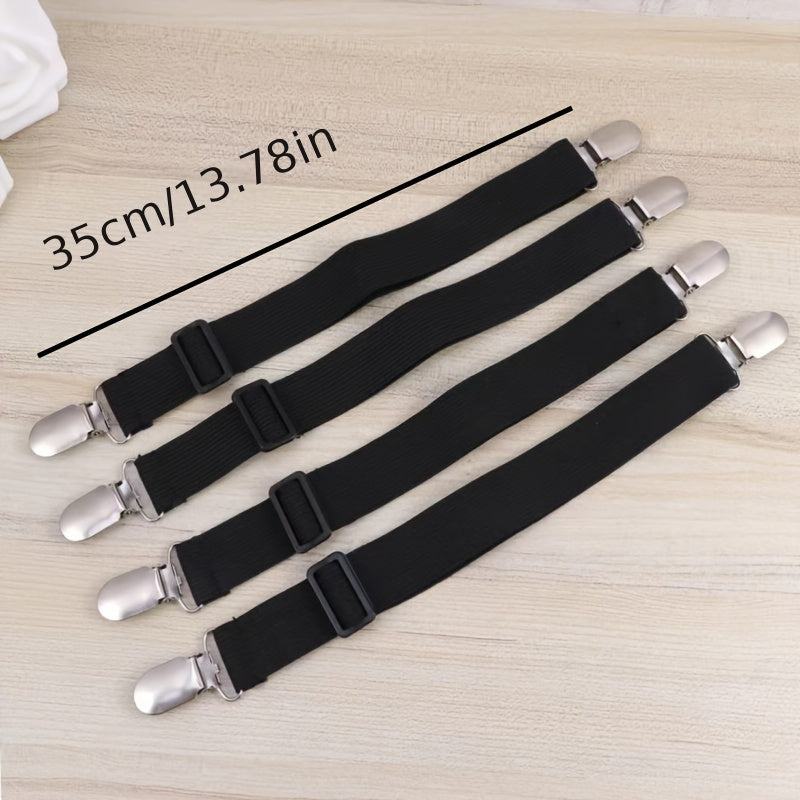 Nylon Bed Sheet Fasteners Clips Secure Bed Sheet Straps with Clasps for Furniture