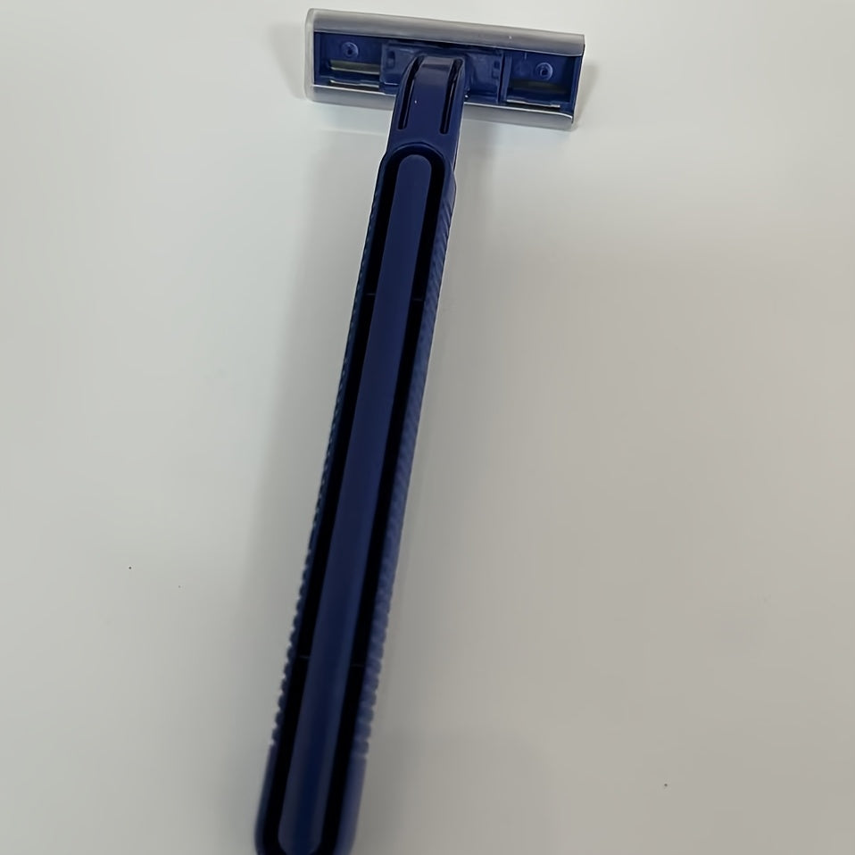 Maquinillas de afeitar desechables de doble hoja para hombres, pack de 10 o 20 con tira lubricante, azul y negro