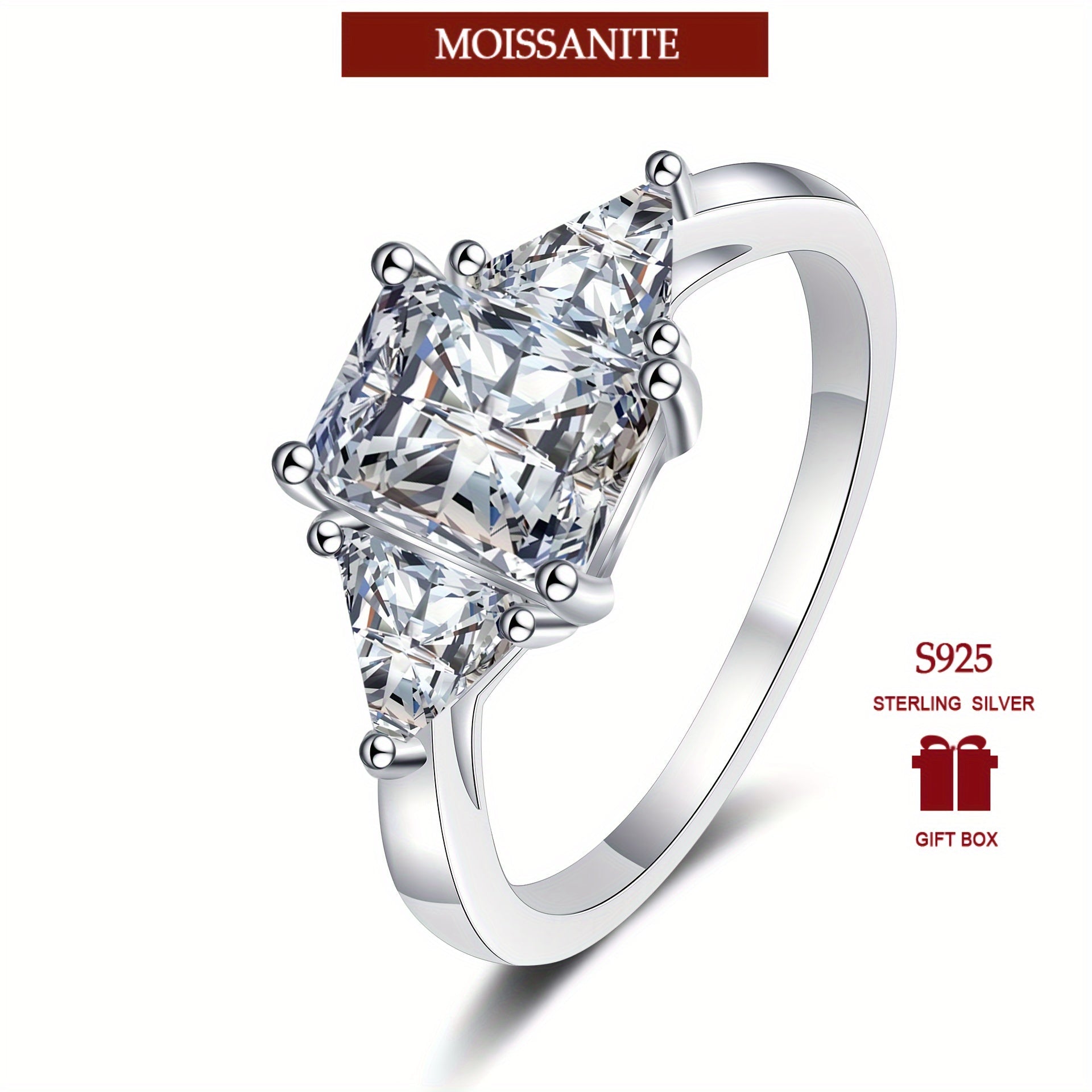 925 sterling silverda zamonaviy 2 karat Moissanite to'y uzugi, har kuni yoki maxsus tadbirlar uchun ideal, LOVESSOM, Radyen, zamonaviy uslub, norasmiy kiyim uchun mos, qiz do'stingiz yoki buvijingiz uchun o'ylangan sovg'a.