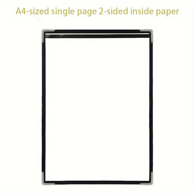 Set of 4 A4 Leather Menu Display Books with Transparent Loose-Leaf Pages for Restaurants